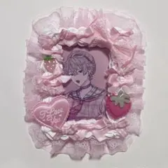 ♡ ホイップデコ トレカケース 量産型 ピンク ハート リボン b8 レース ♡