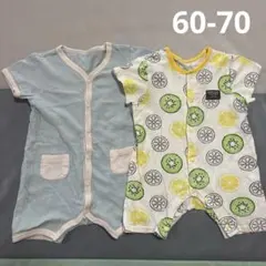 半袖ロンパース　カバーオール　前開き　フルーツ　60 70