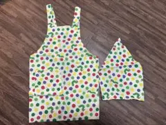 子供用エプロン はらぺこあおむし　カラフル水玉 110