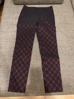 Gabardine K.T チェック柄スラックス 9号