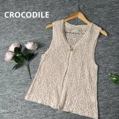 CROCODILE クロコダイル　ノースリーブ　ニット　ベージュ　麻のサムネイル