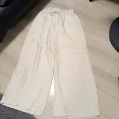 RETRO GIRL アイボリー ゴムウエスト ワイドパンツ フリーサイズ