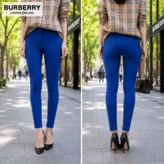 BURBERRY 裾ジップ ストレッチ スキニー バイカーデニム インポート 黒 