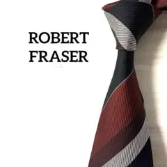 ROBERT FRASER ロバートフレーザー ネクタイ　ストライプ　ボルドー
