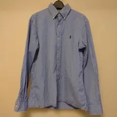 Ralph Lauren 青白ストライプ 長袖シャツ