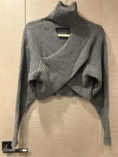 snidel ニット 背中開き グレーニット タートルネック