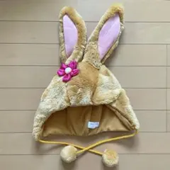 【ミスバニー】 終売品 大人気 ファンキャップ うさぎ 黄色 ポンポン 防寒