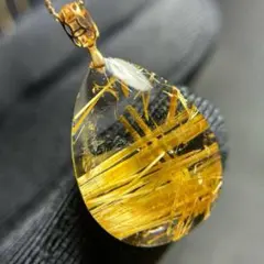 ⭐︎【天然】タイチンルチルクオーツ ペンダントトップ k18 3.3g