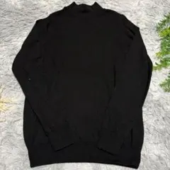無印良品 ウール100% ハイネック セーター ニット ブラック XL