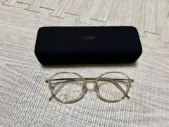 JINS クリアラウンドメガネ ケース付 度なし