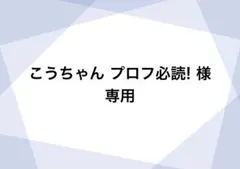 こうちゃん プロフ必読! 様 専用