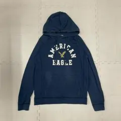 【定番】アメリカンイーグル ロゴ パーカー 紺 S アメカジ 古着 フェード感