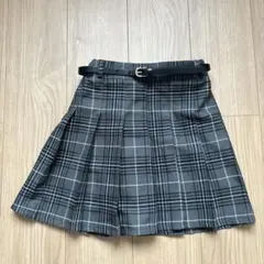 グローバルワーク　チェック柄 プリーツスカート ベルト付きのサムネイル