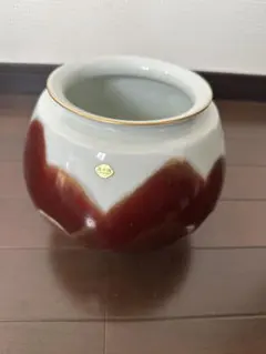 陶磁器 辰砂 釉薬 早い者勝ち 辰砂 花瓶 壺 泰明窯 赤釉 陶磁器 首細