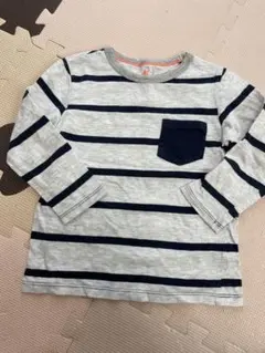 H&M キッズ ボーダー 長袖カットソー ポケット付き