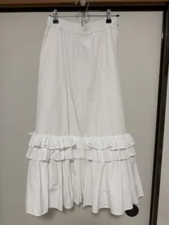 ルルウィルビー Loulou Willoughby ティアードスカート 白 1