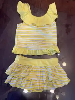 キッズ　女の子　イエローストライプ水着　ユナイテッドアローズ　115-125cm