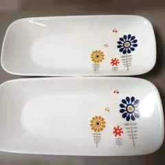 コレール花柄長方形皿 2枚セットコレール長皿コレール食器