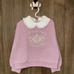 b*i様 新品未使用　メゾピアノ　カレッジ刺しゅう　衿つきトレーナー　 ピンク