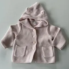 GAP フード付きカーディガン 12-18ヶ月 ピンク