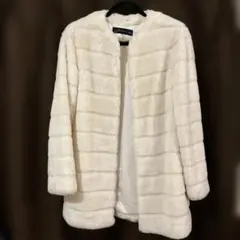 美品ZARAファーコート S 白