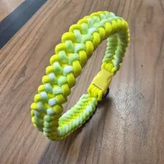 パラコード首輪 犬首輪 イエロー×ミント 可愛い31cm