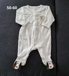 カバーオール　足付きロンパース　　スヌーピー　50-60(新生児)