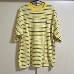 ★Discoat☆ランダムボーダーワンポイント刺繍リンガーTシャツ