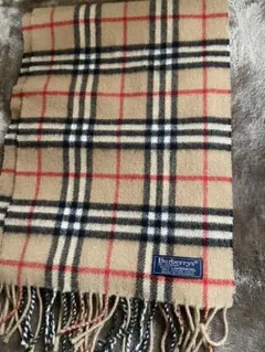 バーバリー マフラー チェック　ラムウール100%