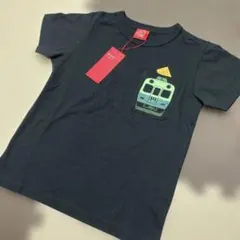 OJICO Tシャツ 10A ブラック 電車柄 ポケット付きのサムネイル
