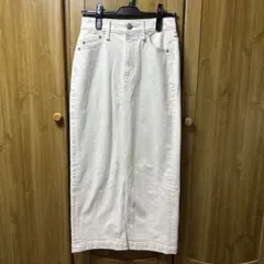 ヤヌーク デニムスカート オフホワイト 生成 Sのサムネイル