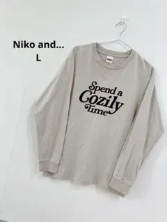美品　ニコアンド　長袖　ロンT ベージュ　L