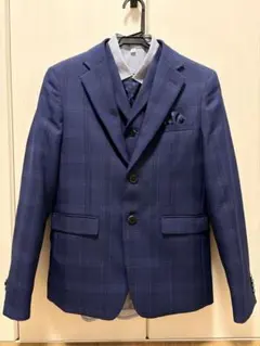 ネイビー チェック柄 フォーマルスーツ
