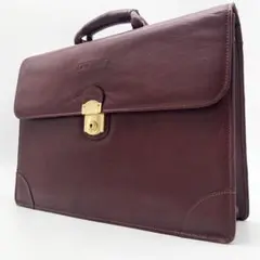 C671 良品 FIVE TREES レザー ダレスバッグ 赤茶 ビジネスバッグのサムネイル