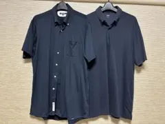 ORIHICA／UNIQLO 半袖シャツ 2枚セット ネイビー LL／XLのサムネイル