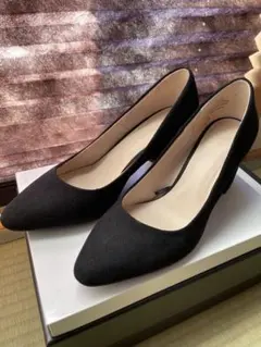 ブラック 太ヒールパンプス 36