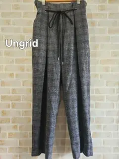 Ungrid アングリッド　チェックデザインパンツ　M