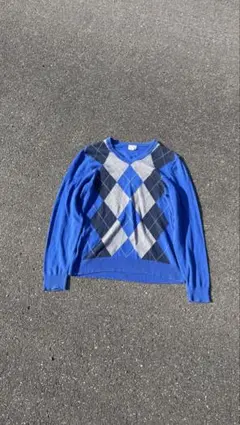 00s OLD NAVY アーガイルニットセーター M