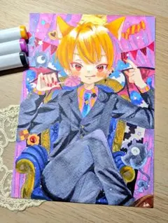 手描き オリジナルイラストアナログ manga「ウェルカムトゥハロウィンナイト」