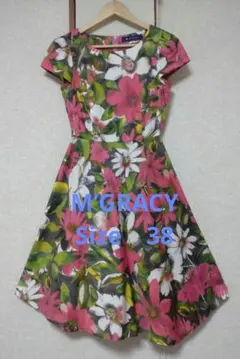 M'S GRACY 花柄ワンピース　フラワープリント　 エムズグレイシー