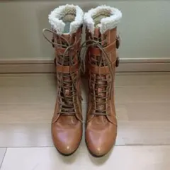 THE FIRST womenロングブーツ23cm ボア付きキャメルのサムネイル