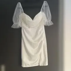 デイジー　ミニドレス　パフスリーブ　Mサイズ