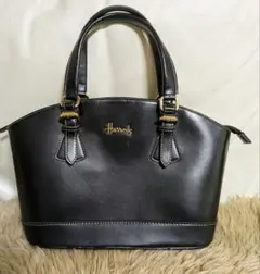 【訳アリ】【レア】Harrods ハロッズ　ハンドバッグ　黒のサムネイル