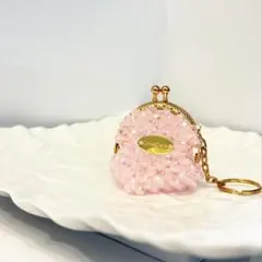 ピンクビーズのがま口コインケース