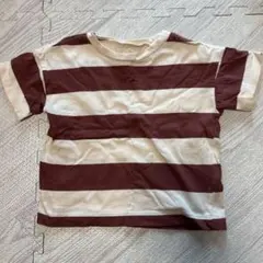 お値下げ中❗️ O&G ボーダー Tシャツ ブラウン ホワイトのサムネイル