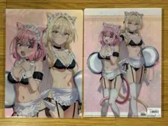 わたなれ 甘織れな子 王塚真唯 猫耳水着メイド A4 クリアファイル 色紙