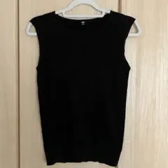ユニクロ　ノースリーブ　ニット　Lサイズ　黒