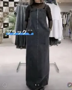 ダークグレー デニム サロペット Fサイズ