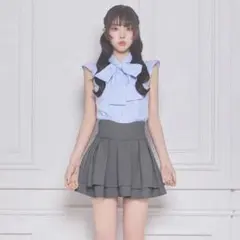 【美品】michellMacaron ブラウス サックス 水色のサムネイル
