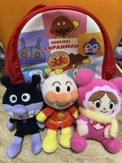 アンパンマン ぬいぐるみ3体とバッグセット